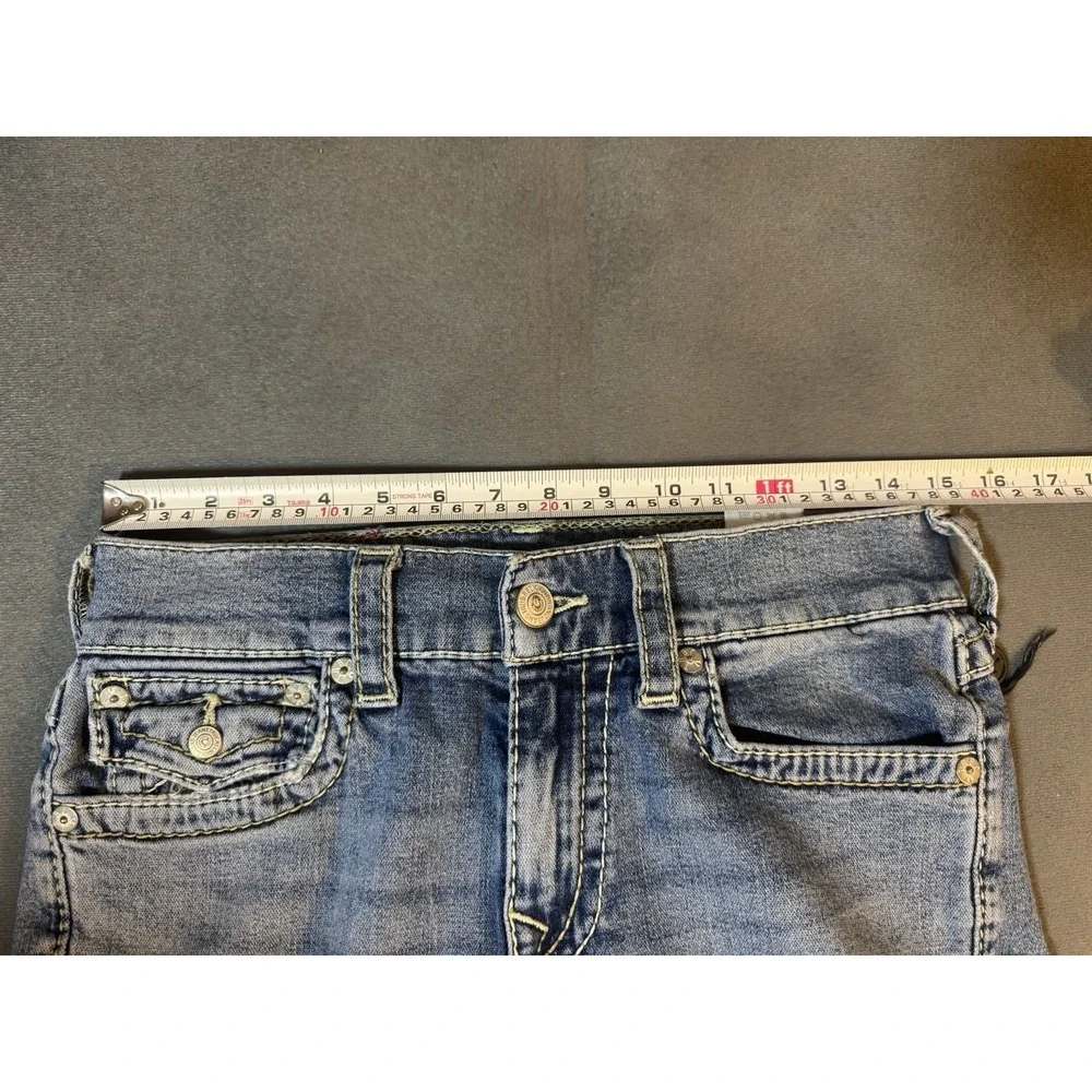 True Religion Jeans Mens 31x32 Light Wash Ricky Relaxed Straight Flap Big Tag